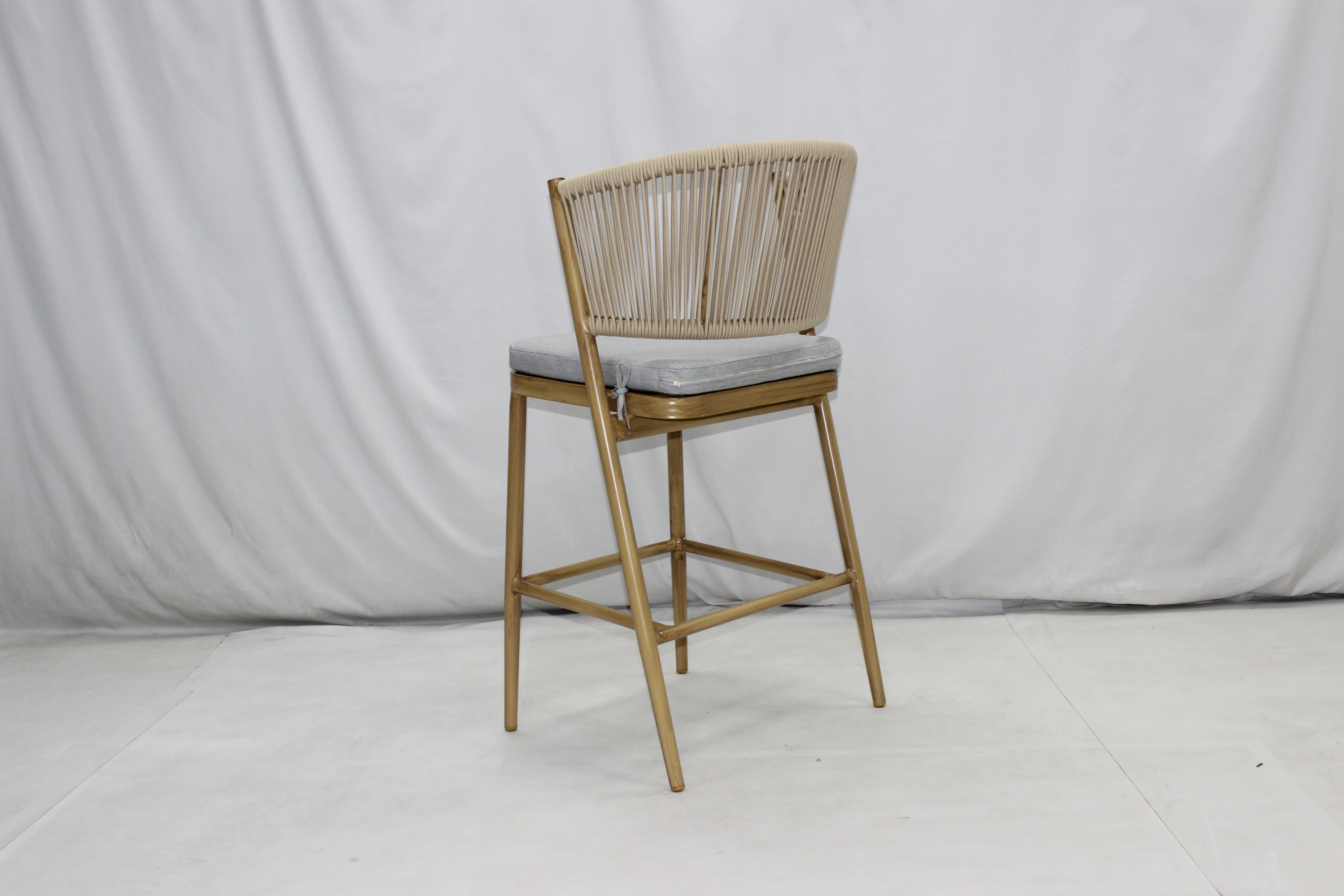 Aluminum frame rope woven garden high bar chair