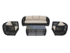 Foshan 4 pieces black rattan garden furniture sofa set