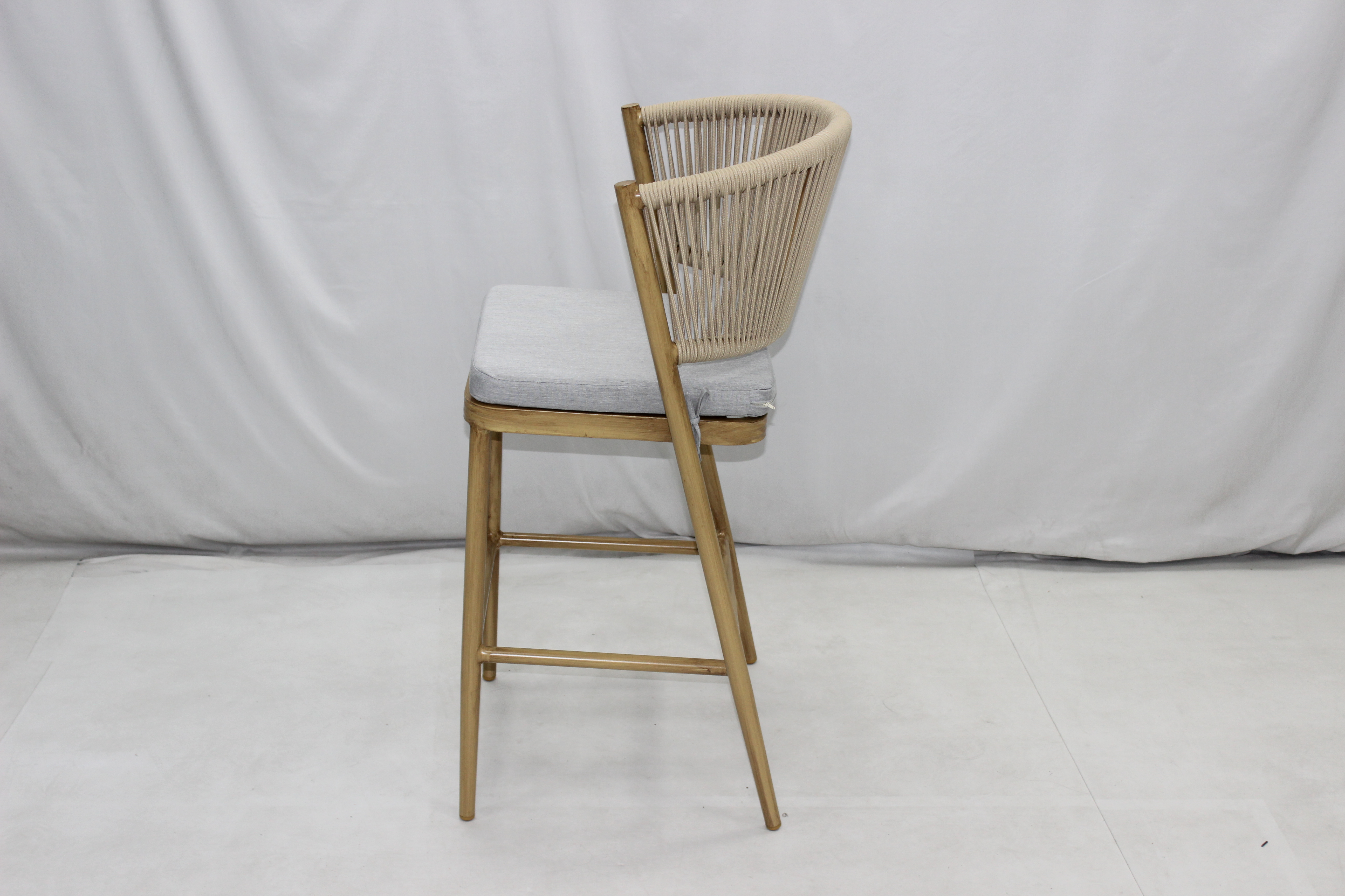 Aluminum frame rope woven garden high bar chair