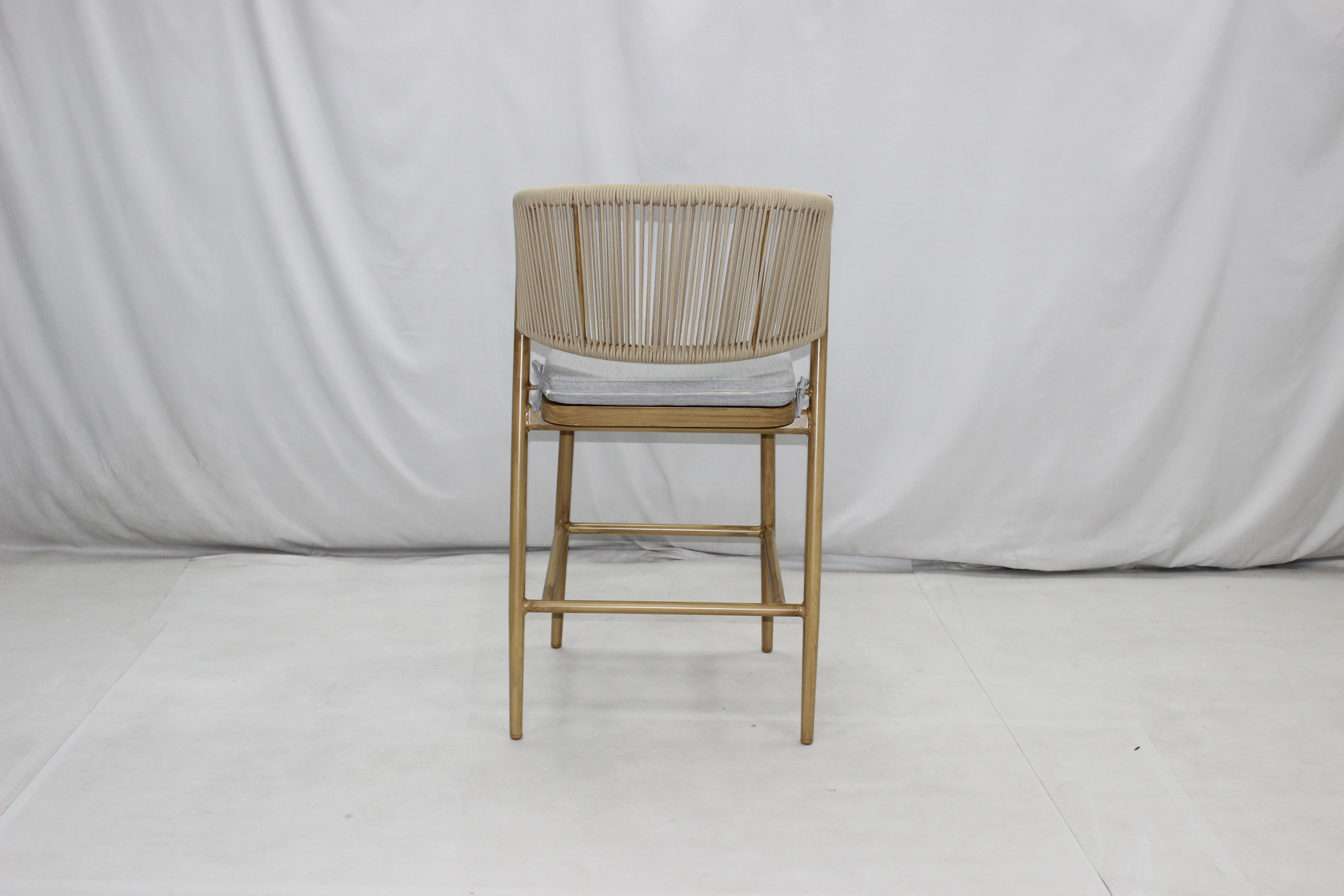 Aluminum frame rope woven garden high bar chair