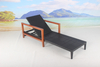 Hotel poolside rattan sun lounger with armrest