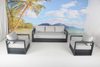 5 seater black aluminum patio furniture sofa 