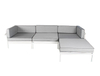 White aluminium garden sectional sofa set