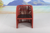Red rope weave garden dining chair