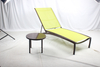 Outdoor patio aluminum chaise lounge with side table