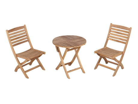 3 pieces wooden folding table and chair set