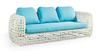 5 seater white PE rattan garden sofa set