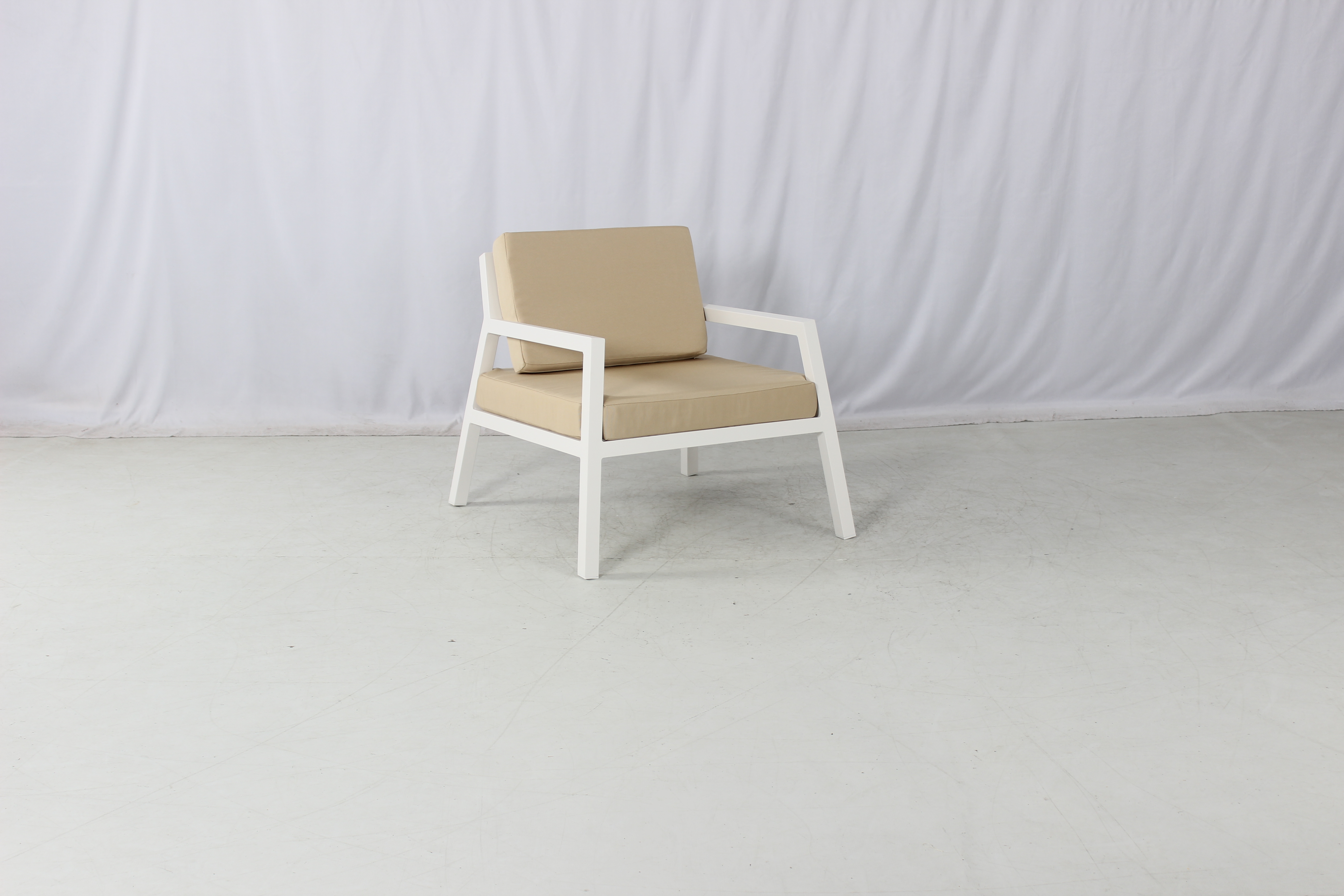 White 2 seater aluminum garden furniture balcony conversation set