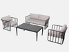 4-piece black aluminum garden sofa set