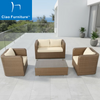 Foshan 4 pieces rattan backyard furniture sofa seating set