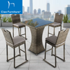 5 piece rattan patio high bar furniture set