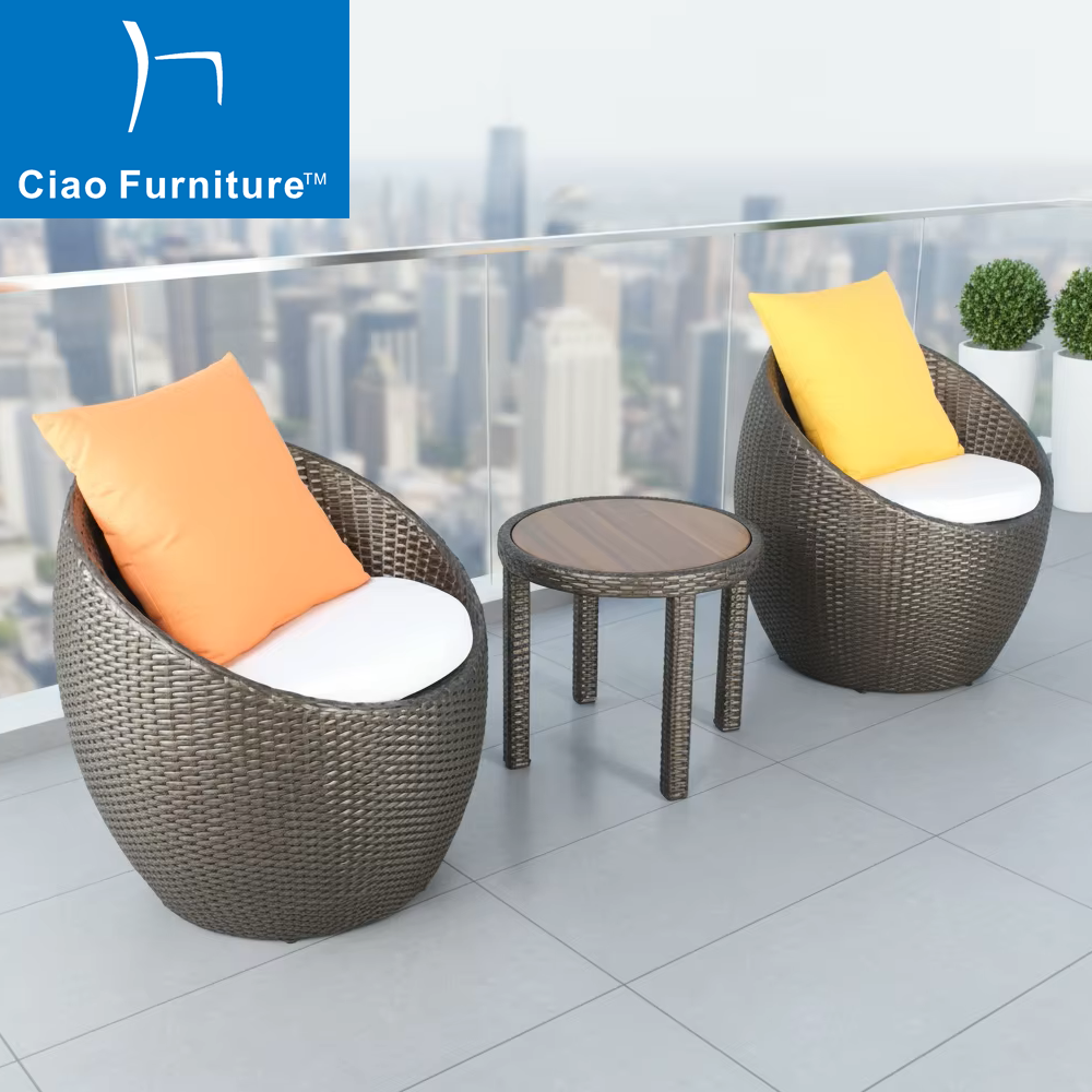 2 seater garden balcony rattan furniture set