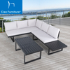 Modern KD aluminum outdoor garden sectional sofa 