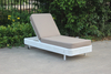 Outdoor beach white rattan sun lounger