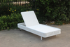 Outdoor beach white rattan sun lounger