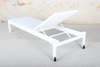 White garden pool rattan sun lounger