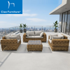 Luxury 4 seater outdoor terrace rattan sofa furniture set