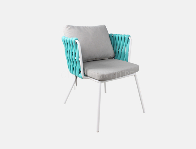 Belt woven green hotel outdoor single chair