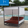 Outdoor pool aluminum cabana daybed with curtain