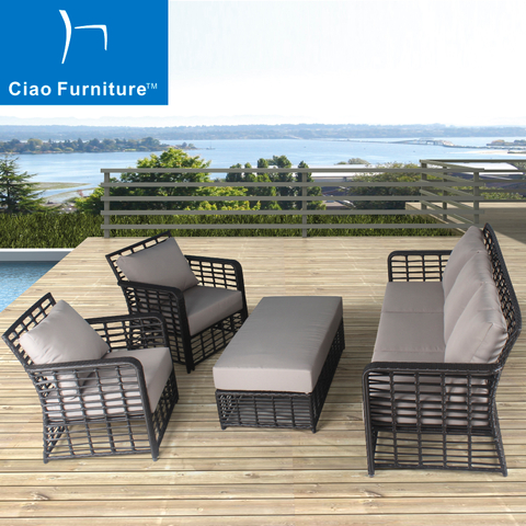 4 piece patio wicker sofa furniture set