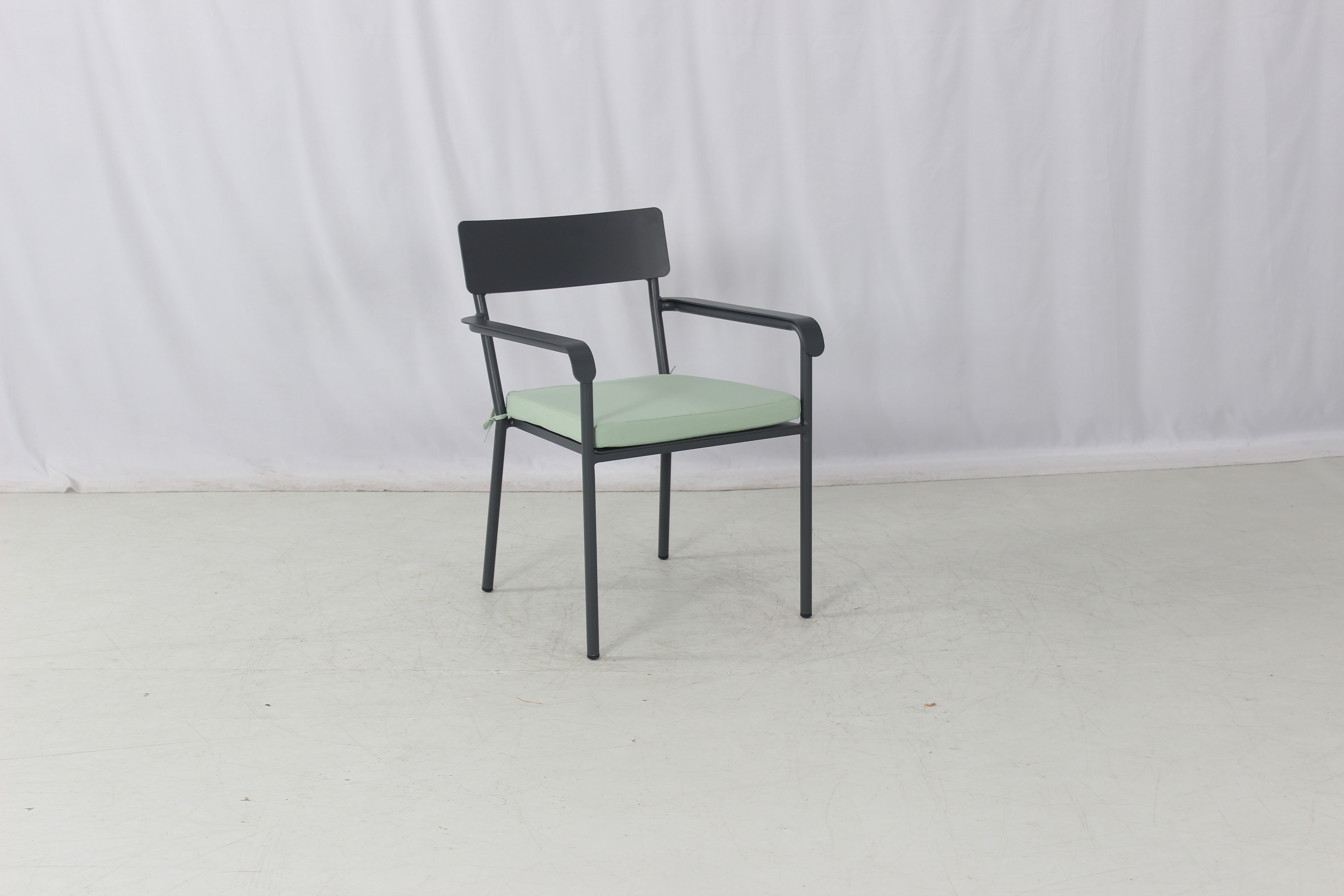 4 seater black aluminum garden square dining furniture set 