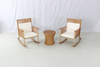 Hotel balcony 3 pieces outdoor rattan rocking chairs set