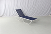 Hotel pool side furniture outdoor aluminum navy blue sling fabric chaise lounge
