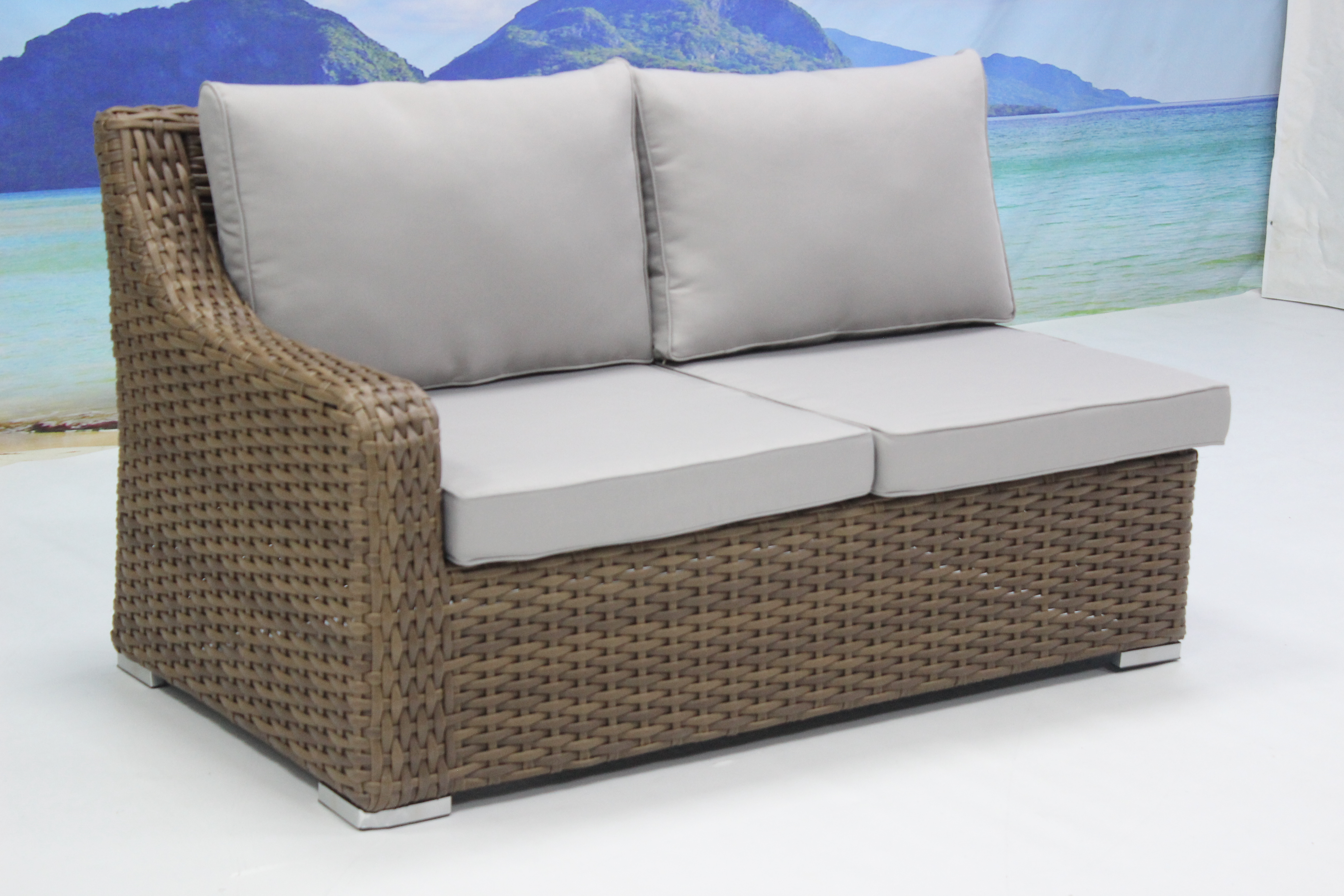 Wicker outdoor patio sectional sofa set