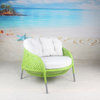 Green rattan patio single sofa chair