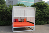 White aluminum outdoor daybed with canopy