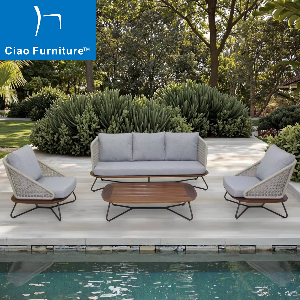Foshan balcony furniture rope weaving outdoor sofa