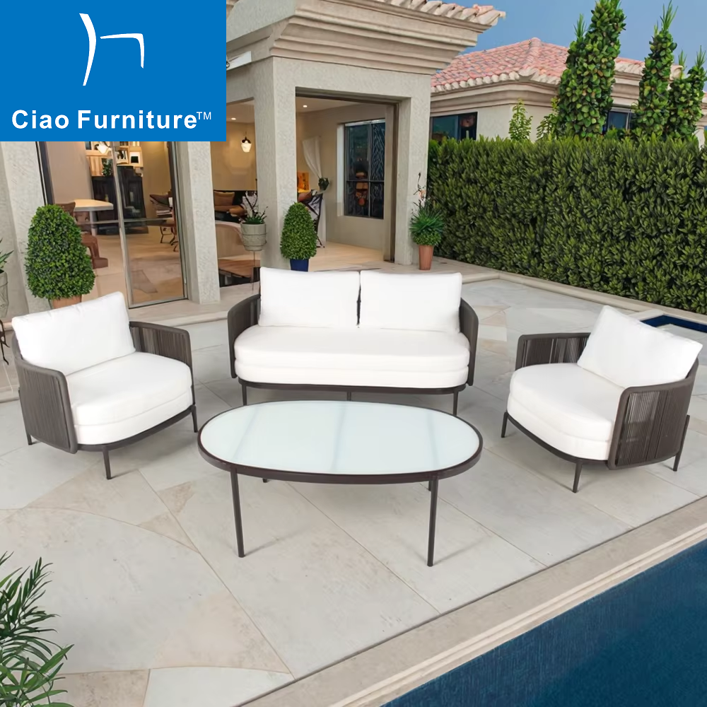 Foshan 4 piece terrace furniture garden sofa