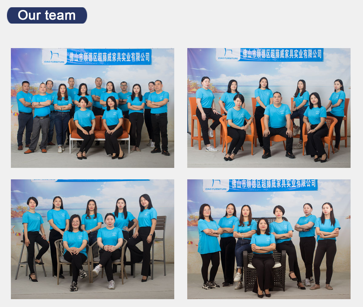 Photos of the company's team