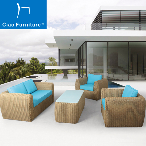 4 seater patio rattan couch furniture set