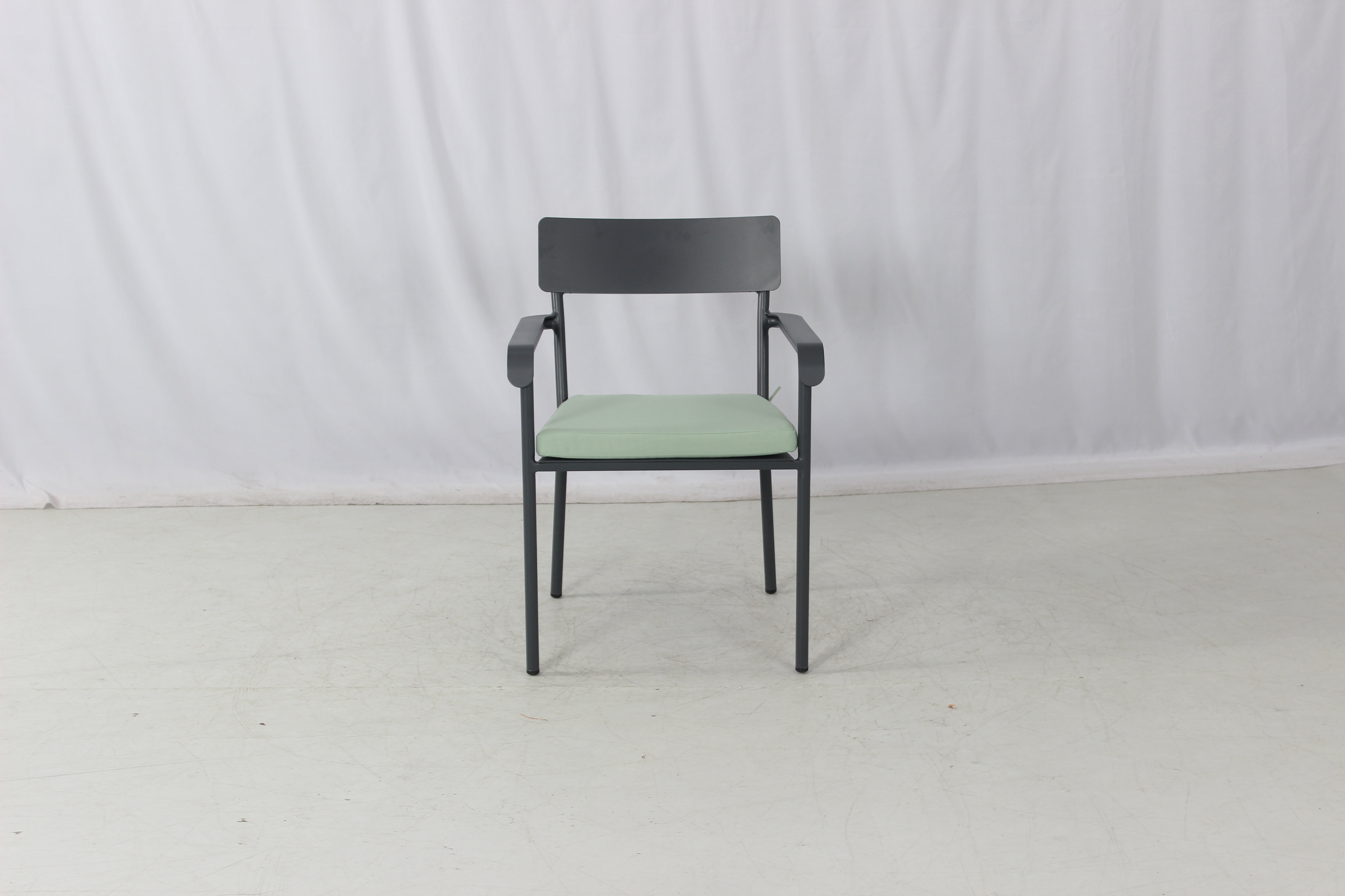 4 seater black aluminum garden square dining furniture set 