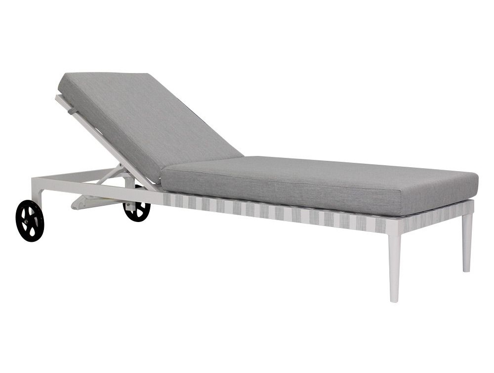 Commercial hotel poolside outdoor white aluminum sun lounger 