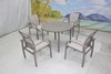 5 piece outdoor terrace aluminum round dining table and chairs set