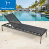 Black outdoor aluminum adjustable chaise lounge