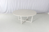 8 seater white patio aluminum large round dining table and chairs