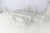 White aluminum 6 seater patio terrace dining furniture set