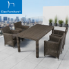 5 pieces garden rattan furniture dining table set 