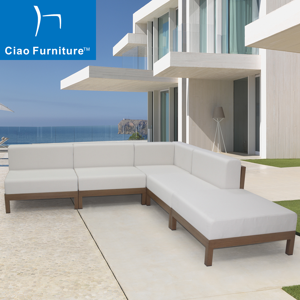 Nordic garden lobby aluminum corner sofa furniture