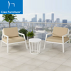 White 2 seater aluminum garden furniture balcony conversation set