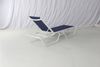 Hotel pool side furniture outdoor aluminum navy blue sling fabric chaise lounge