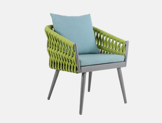 Belt woven green modern outdoor single chair