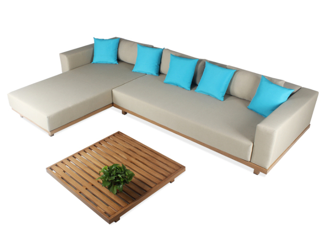 L shape garden outdoor sectional sofa