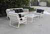 White aluminium patio garden sofa set