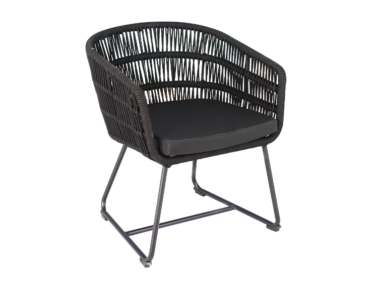 Black rope garden outdoor arm chair