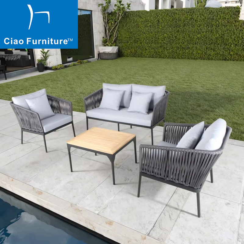 Aluminum rope outdoor garden furniture sofa set