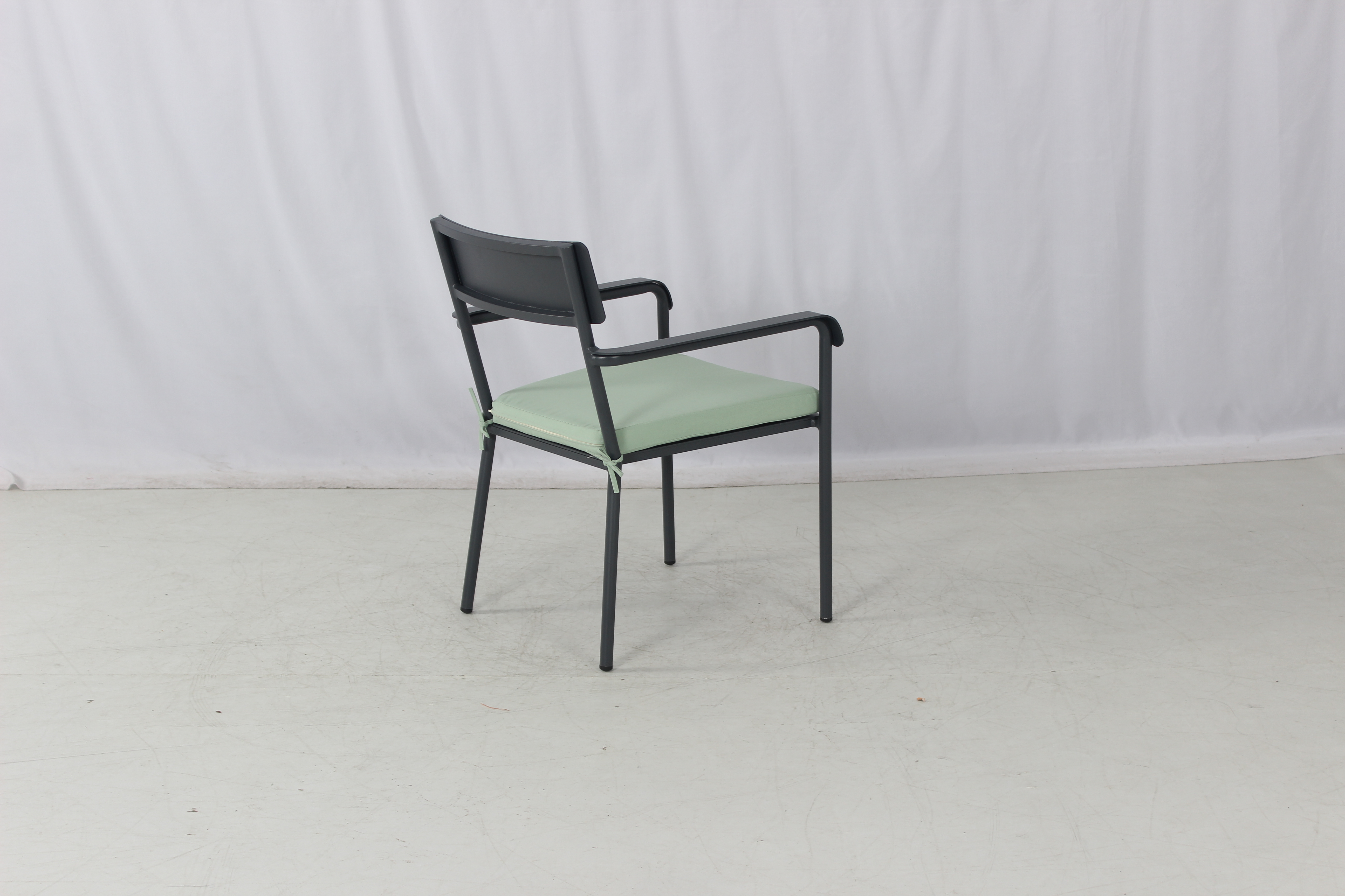 4 seater black aluminum garden square dining furniture set 